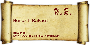 Wenczl Rafael névjegykártya